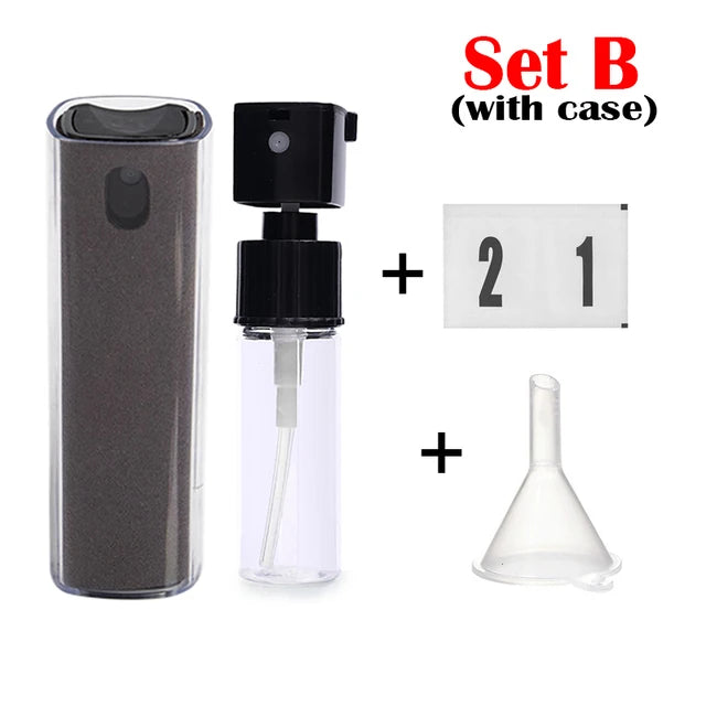 2in1 Microfiber Screen Cleaner Spray Bottle Set Mobile Phone Ipad Computer Microfiber Cloth Wipe Iphone Cleaning Glasses Wipes
