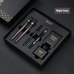 BAOKE T18/T19/T20 Black Grey Fountain Pen Gift Set, Includes Ink Bottle, 6 Cartridges, Exquisite Package, Smooth Writing Pens