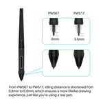 PW517 Digital Pen Ergonomic Touch Stylus Tablet Drawing Pen for HUION Kamvas13 22 12 GS1562/GS1161/GS2201/GT2202 GS1331