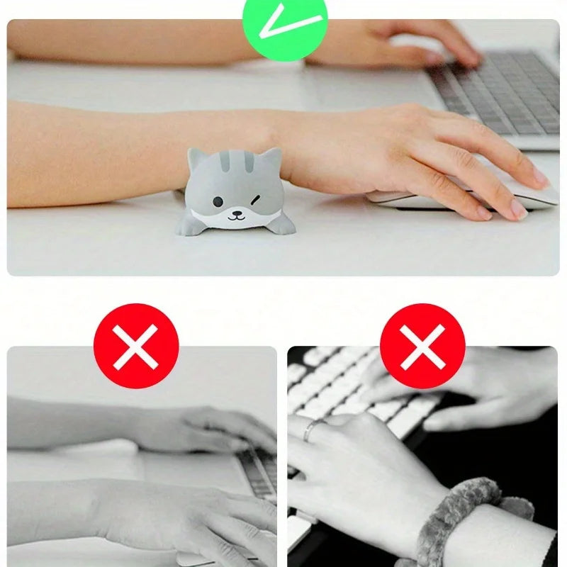 1pc Cute Wrist Rest, Support for Mouse Keyboard Computer Elbow Pad Arm Rest, for Desk, Kawaii, Office SuppliesPU Mouse Pad