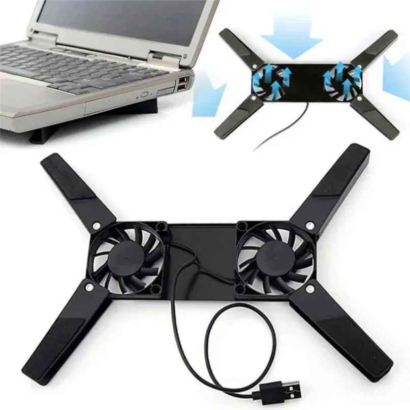 2 Fan Laptop Cooling Pad USB Powered Cooling Dock Air-cooling Laptop Cooler Bracket for Notepad Universal 7 15" 1 Notebook Stand