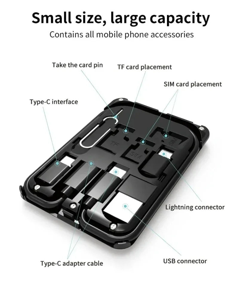 Mobile Phone Adapter USB C Multi-function Line Take Card Needle Card Slot for Lighting Conversion Set USB A & Type C To Micro