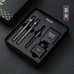 BAOKE T18/T19/T20 Black Grey Fountain Pen Gift Set, Includes Ink Bottle, 6 Cartridges, Exquisite Package, Smooth Writing Pens