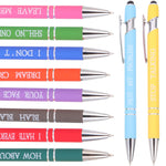 10 Pcs Black Ballpoint Pen Set Office Writing Pens Creative Design Inspirational Quotes Ergonomic Handle Smooth Portable Study