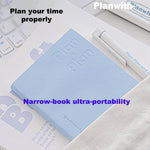 Planwith Kawaii Notebook Daily Planner Portable PU Soft Cover Agenda Working Time Plan Schedule Self Filled Date Learning
