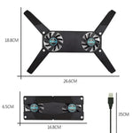 2 Fan Laptop Cooling Pad USB Powered Cooling Dock Air-cooling Laptop Cooler Bracket for Notepad Universal 7 15" 1 Notebook Stand