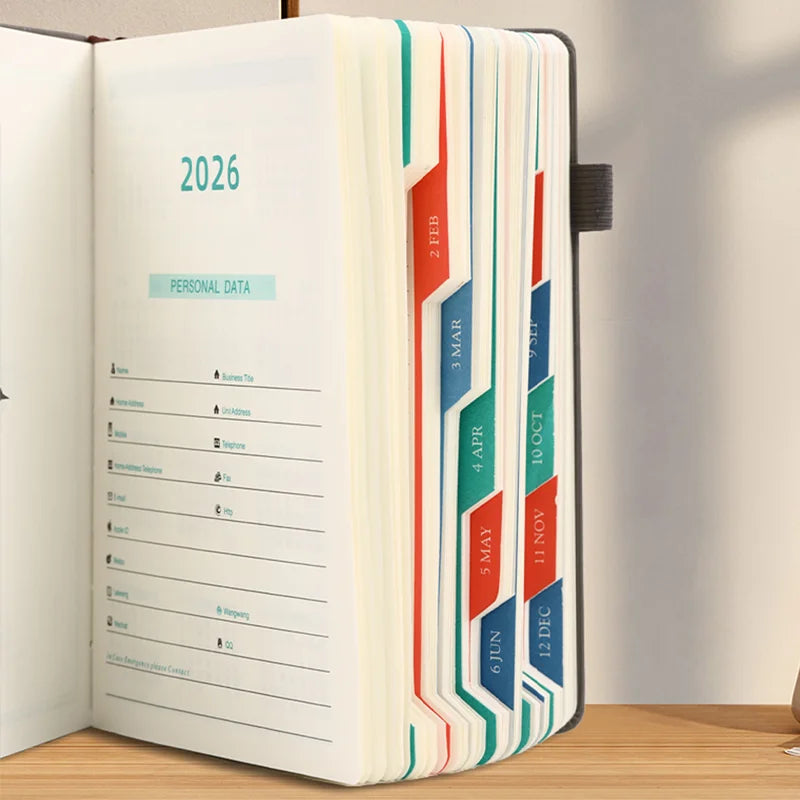 hot gold 2026 Journal Notebook Week Planner Monthly Yearly Plan 100g BaChuan Paper Schedule Daily Writing Recording Best Gifts