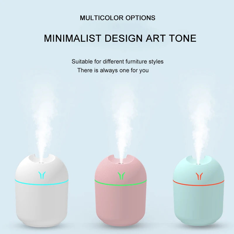 250ML Mini Aroma Oil Diffuser USB Essential Oil Atomizer Electric Air Humidifier With LED Night Lamp For Home Desk Bedroom Car
