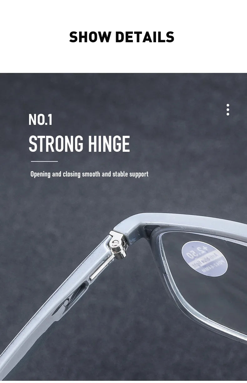 High Quality Square Reading Glasses Ultralight Unisex Anti Blue Light Vision Presbyopic Eyewear for Women Men Fashion Eyeglasses