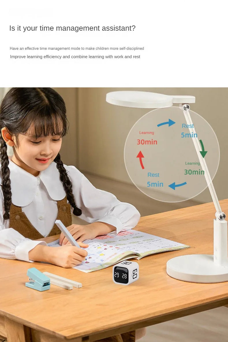 Productivity Cube Timer Gravity Sensor Flipping LED Display 4 Preset Time Dual Modes Countdown Cooking Study Mini Digital Timer