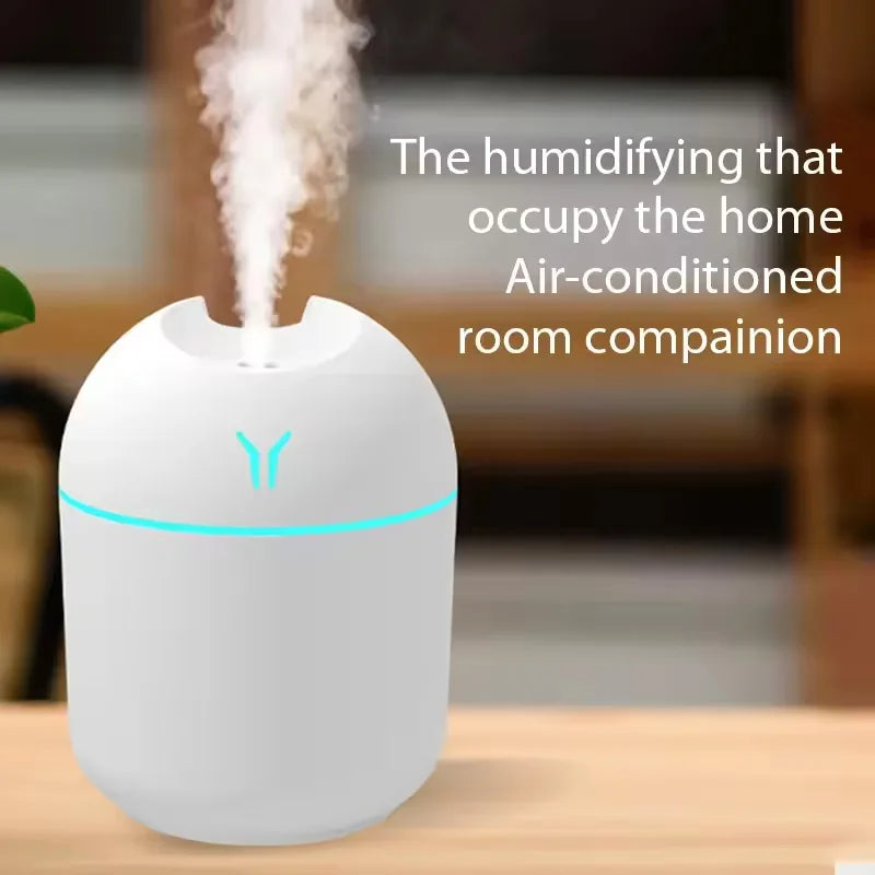 Humidifier USB 250ml Mute Humidifier Aromatherapy Desk Bedroom Desktop Portable Large Spray Car Purifier with LED Night