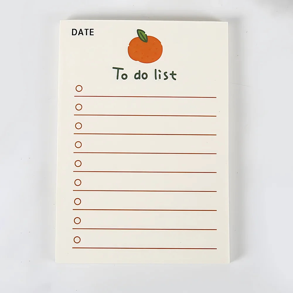 50 Sheets To Do List Memo Pad Cute School Stationery Notes ins Portable Notepad Office Supply Fruit Notebook Message Note Book