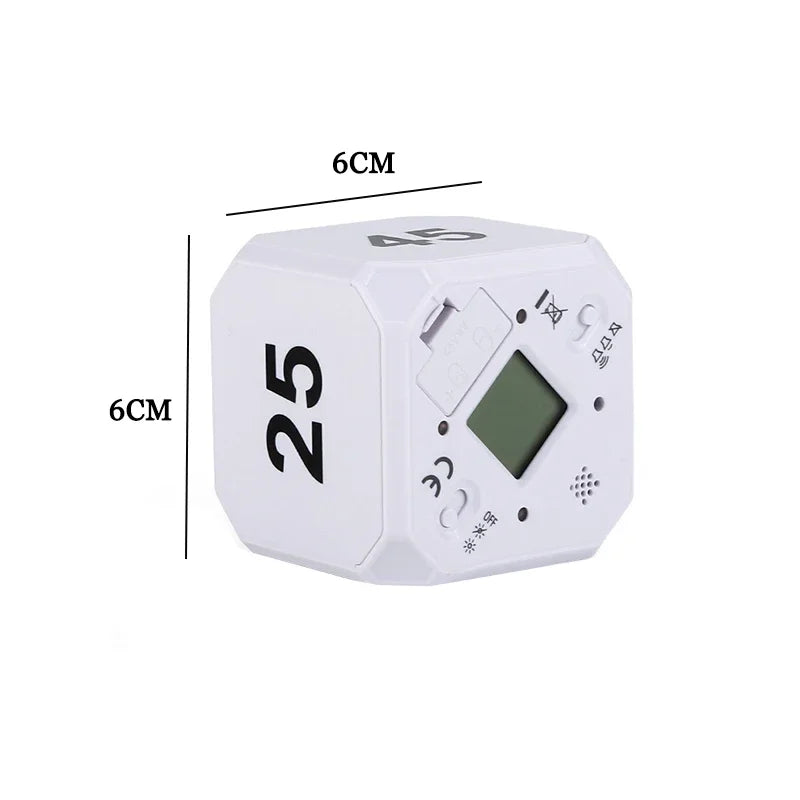 Productivity Cube Timer Gravity Sensor Flipping LED Display 4 Preset Time Dual Modes Countdown Cooking Study Mini Digital Timer