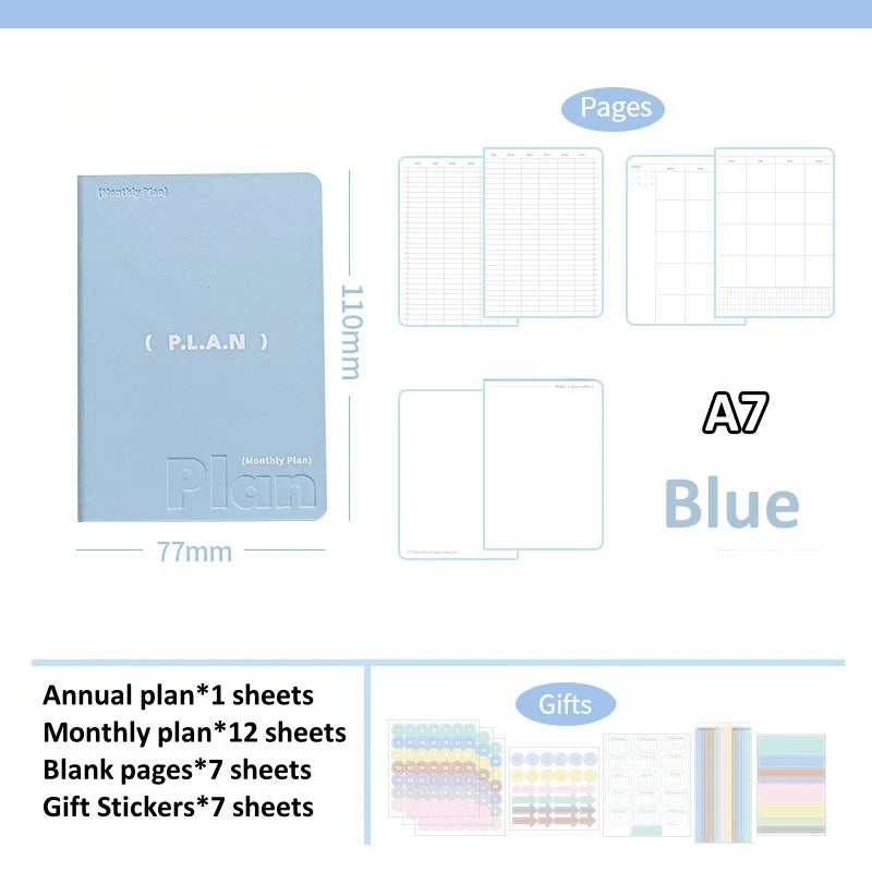 Soft Leather Planner Agenda A7 A6 Notebook Schedules Yearly Monthly Daily Plan To Do List Notepad Self Disciplined Punch Book