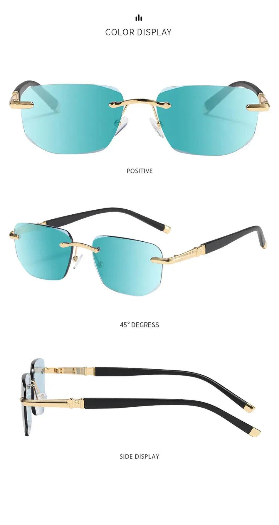 Óculos de leitura sem aro anti-luz azul, óculos filtrantes unissex para presbiopia, corte de diamante elegante, mulheres e homens