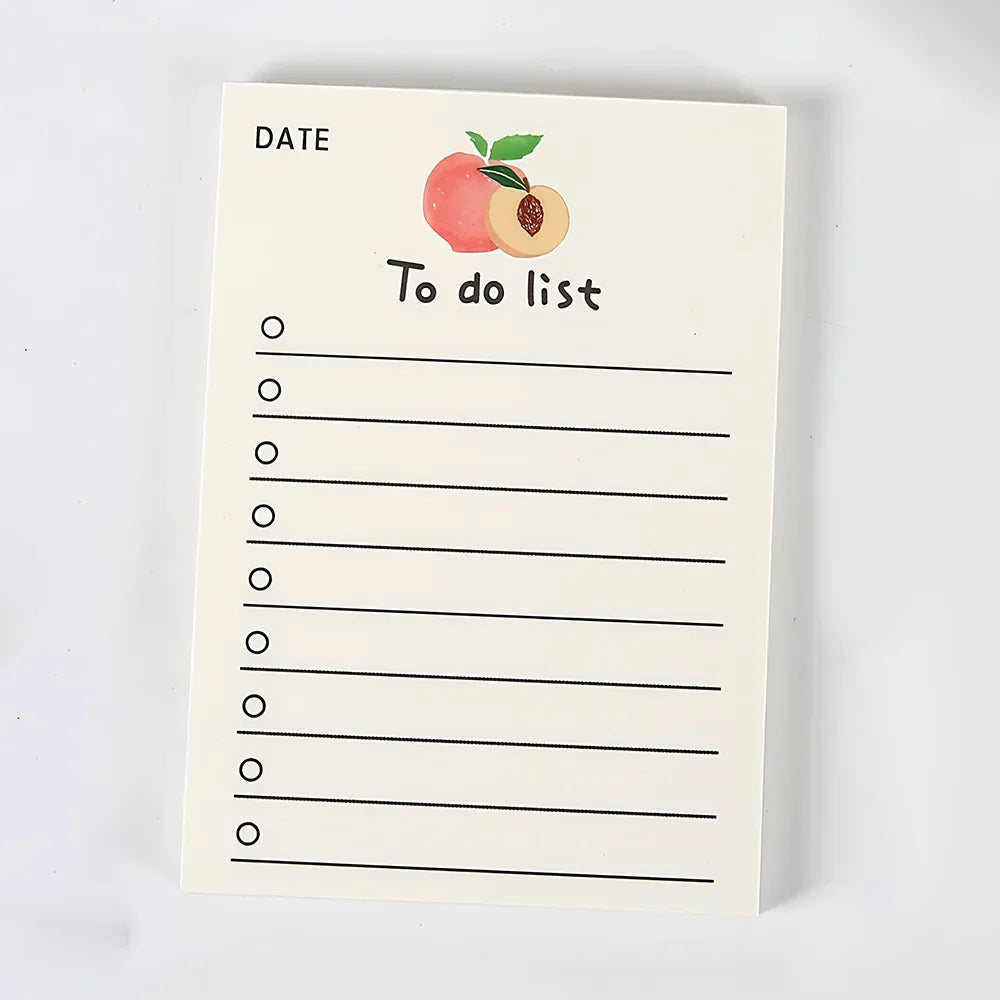 50 Sheets To Do List Memo Pad Cute School Stationery Notes ins Portable Notepad Office Supply Fruit Notebook Message Note Book