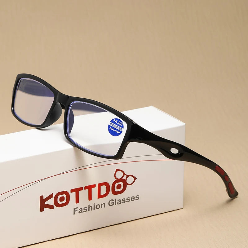 Fashion Reading Glasses Man Sport Non-Slip Anti Blue Light Women Style High Definition Computer Eyeglass+1.0+2.0+3.0+4.0