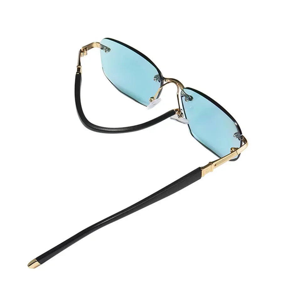 Óculos de leitura sem aro anti-luz azul, óculos filtrantes unissex para presbiopia, corte de diamante elegante, mulheres e homens