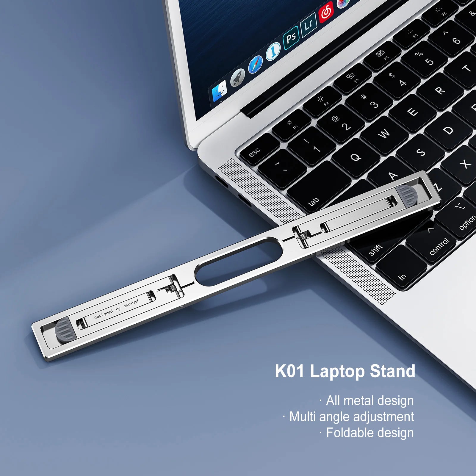 Oatsbasf Portable Laptop Stand for MacBook Air Pro iPad Matebook Adjustable Laptop Riser Invisible Foldable Notebook Bracket