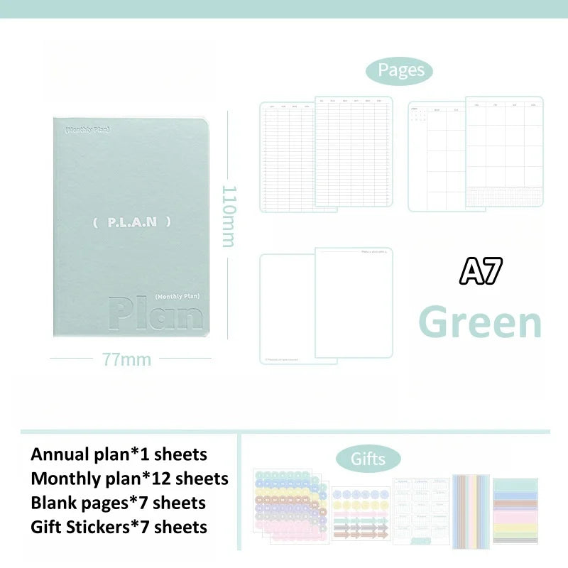 Soft Leather Planner Agenda A7 A6 Notebook Schedules Yearly Monthly Daily Plan To Do List Notepad Self Disciplined Punch Book