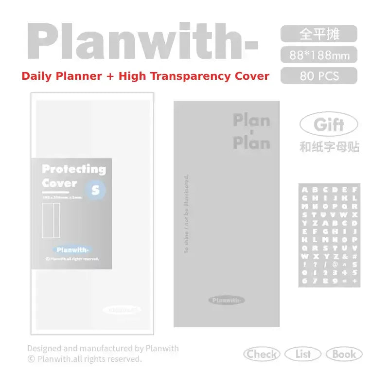 Planwith Kawaii Notebook Daily Planner Portable PU Soft Cover Agenda Working Time Plan Schedule Self Filled Date Learning