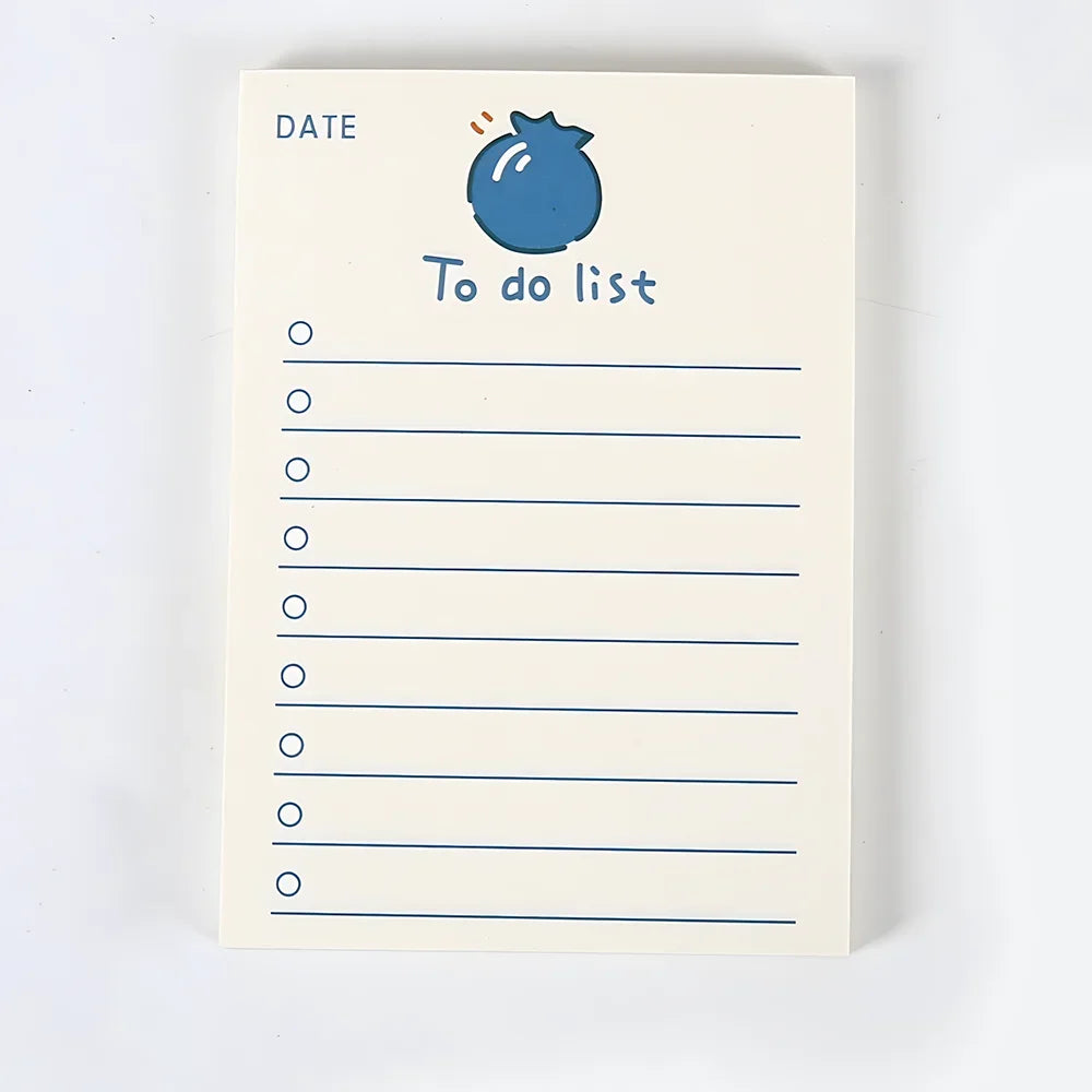 50 Sheets To Do List Memo Pad Cute School Stationery Notes ins Portable Notepad Office Supply Fruit Notebook Message Note Book