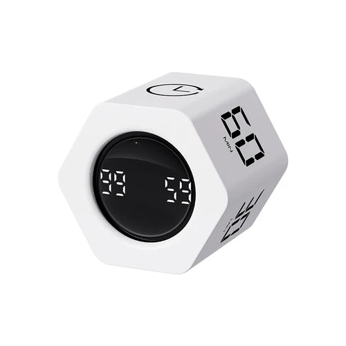 Productivity Cube Timer Gravity Sensor Flipping LED Display 4 Preset Time Dual Modes Countdown Cooking Study Mini Digital Timer
