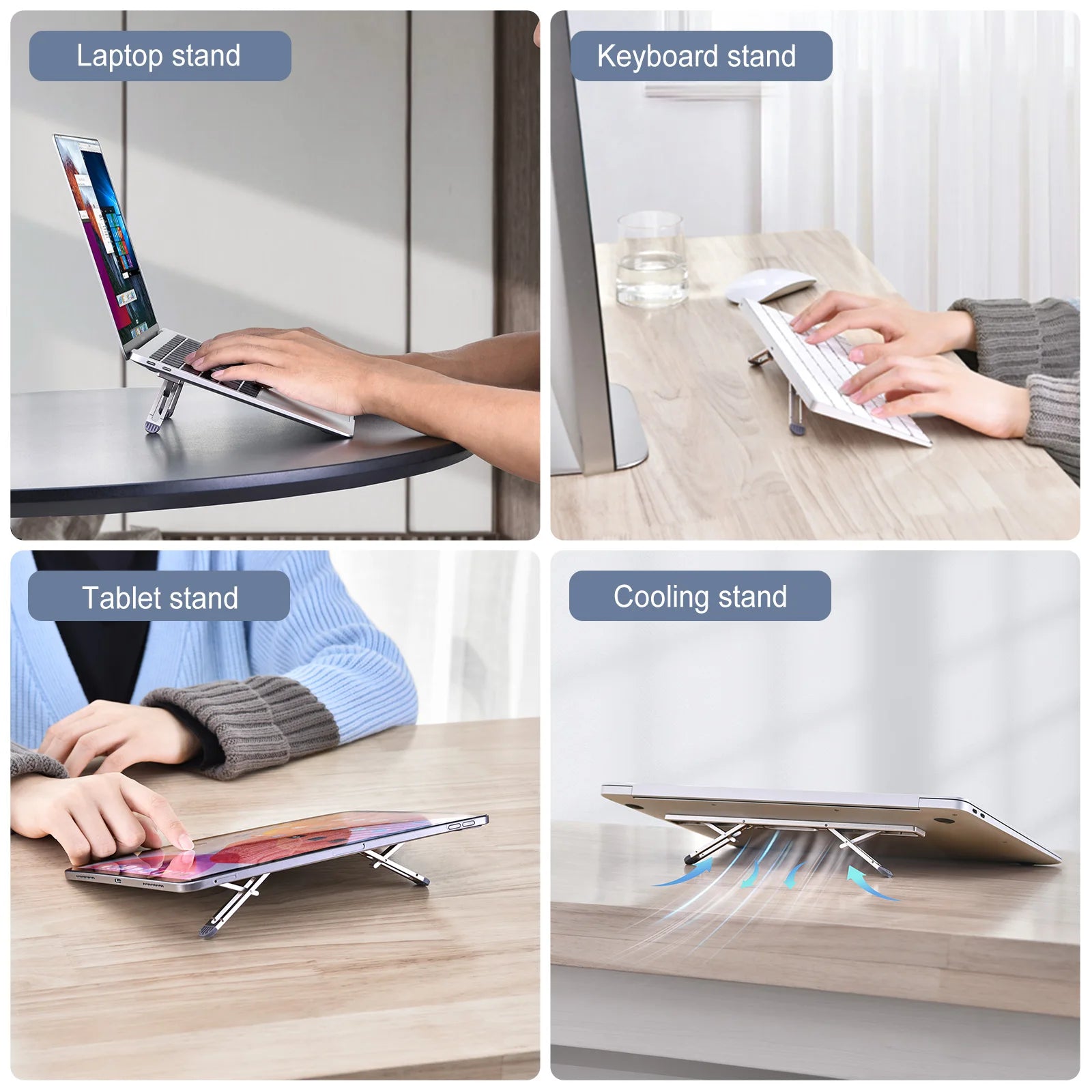 Oatsbasf Portable Laptop Stand for MacBook Air Pro iPad Matebook Adjustable Laptop Riser Invisible Foldable Notebook Bracket