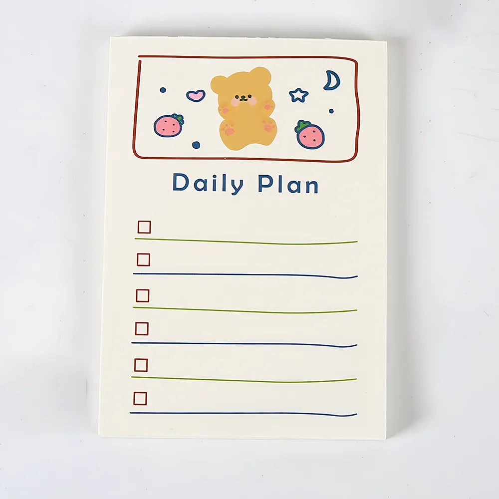 50 Sheets To Do List Memo Pad Cute School Stationery Notes ins Portable Notepad Office Supply Fruit Notebook Message Note Book