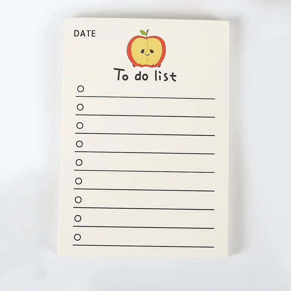 50 Sheets To Do List Memo Pad Cute School Stationery Notes ins Portable Notepad Office Supply Fruit Notebook Message Note Book