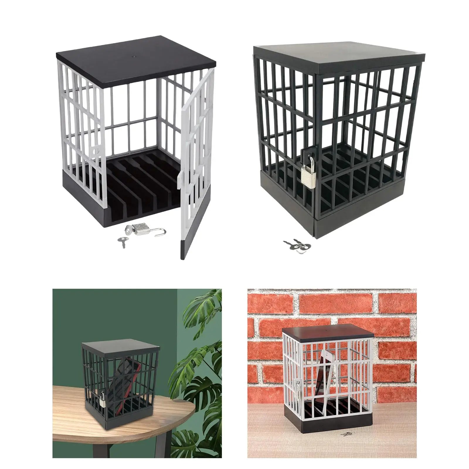 Cell Phone Lock Box with Jail Prison Novelty Locking Cage for Office Party