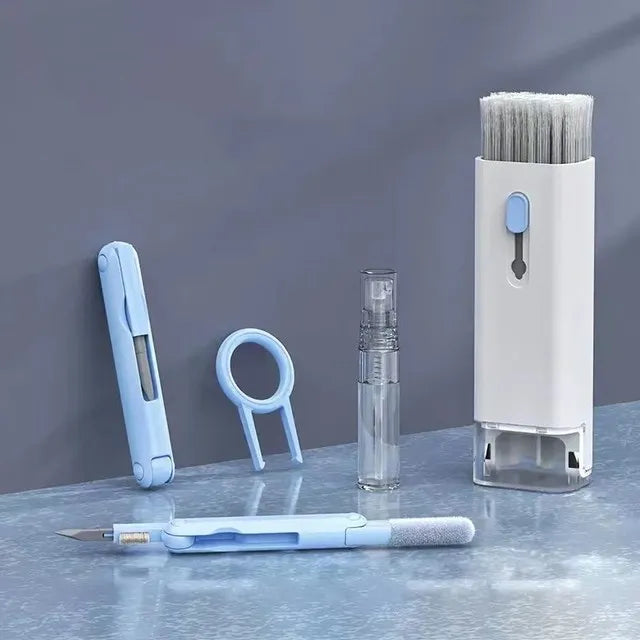 Kit de limpeza 7 em 1, limpador de teclado de computador, escova, fones de ouvido, caneta de limpeza para airpods, iphone, ferramentas de limpeza, conjunto extrator de teclas