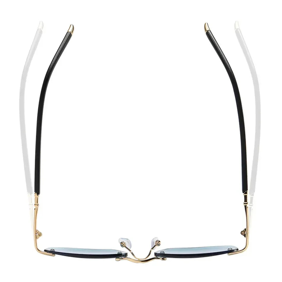 Óculos de leitura sem aro anti-luz azul, óculos filtrantes unissex para presbiopia, corte de diamante elegante, mulheres e homens