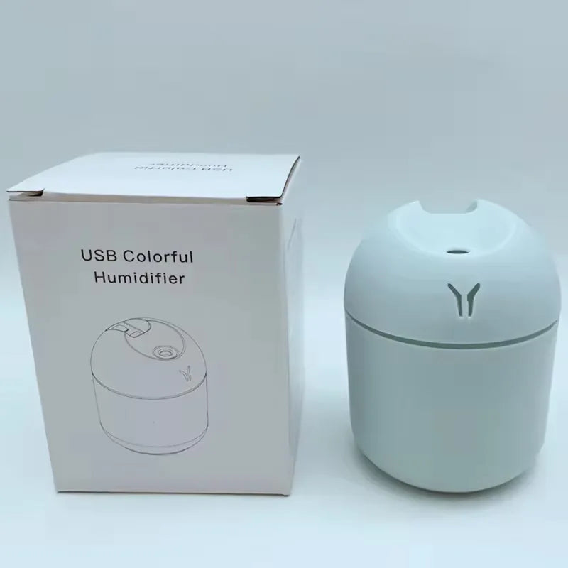 Humidifier USB 250ml Mute Humidifier Aromatherapy Desk Bedroom Desktop Portable Large Spray Car Purifier with LED Night