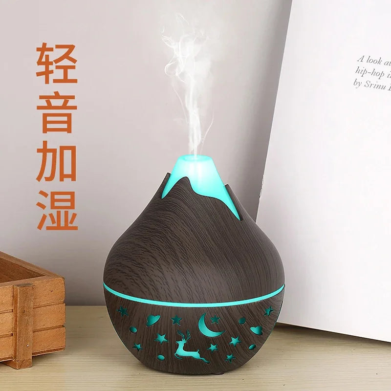 USB Ultrasonic Cool Mist Sprayer Essential Oil Fragrance 200ml Mini Home Wood Grain Air Humidifier Electric Air Aroma Diffuser