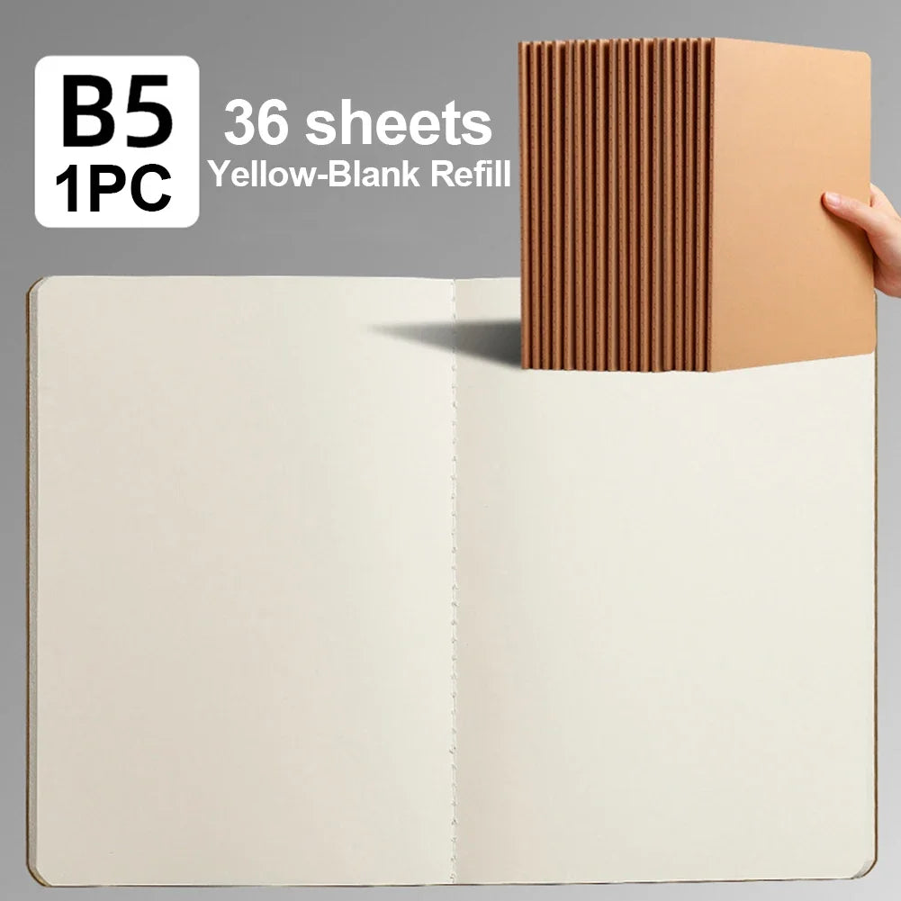 A5/B5/A4 Kraft Paper Notebook Journal Diary Sketchbook To-Do Lined Paper Daily Book For School Supplies Stationery