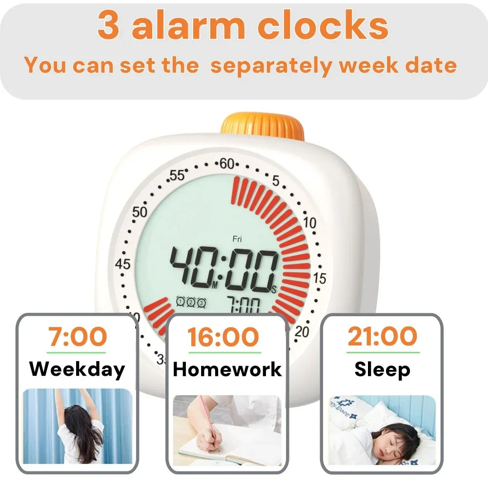 Digital Pomodoro Visual Timer Children Study Timer with Night Light,60-Minute Countdown Timer, Timer for studying Home&School