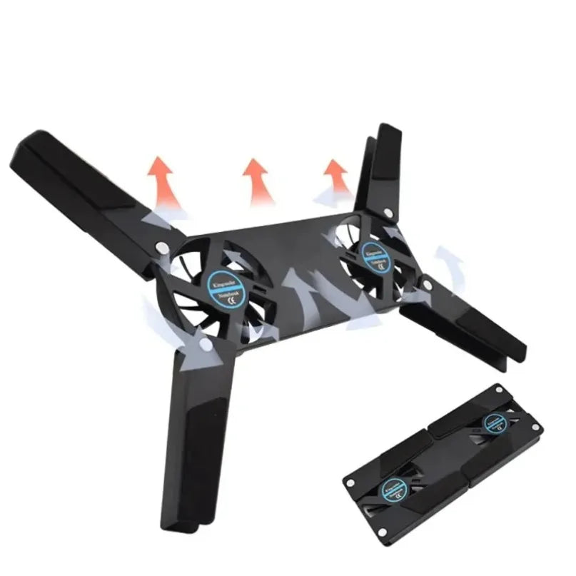 2 Fan Laptop Cooling Pad USB Powered Cooling Dock Air-cooling Laptop Cooler Bracket for Notepad Universal 7 15" 1 Notebook Stand