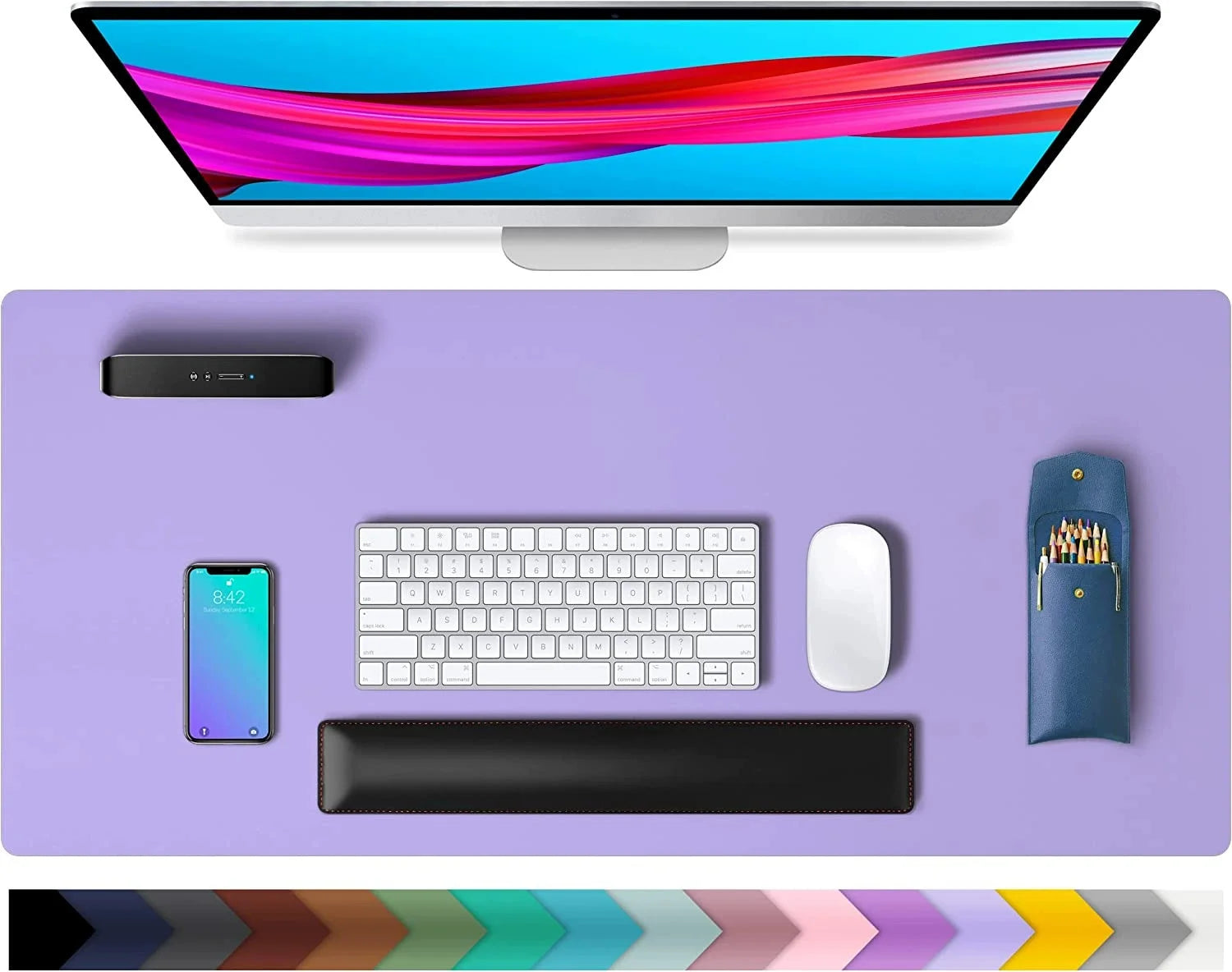 1 Pcs Large Size 600*300mm Office Desk Protector Mat PU Leather Waterproof Mouse Pad Desktop Keyboard Desk Pad Gaming Mousepad