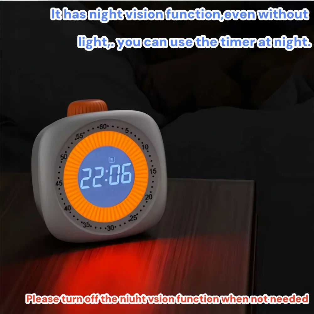Digital Pomodoro Visual Timer Children Study Timer with Night Light,60-Minute Countdown Timer, Timer for studying Home&School