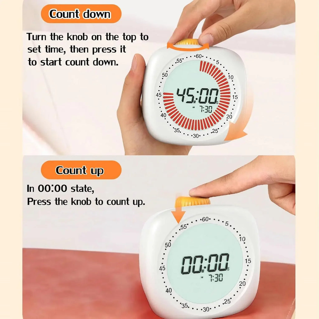 Digital Pomodoro Visual Timer Children Study Timer with Night Light,60-Minute Countdown Timer, Timer for studying Home&School