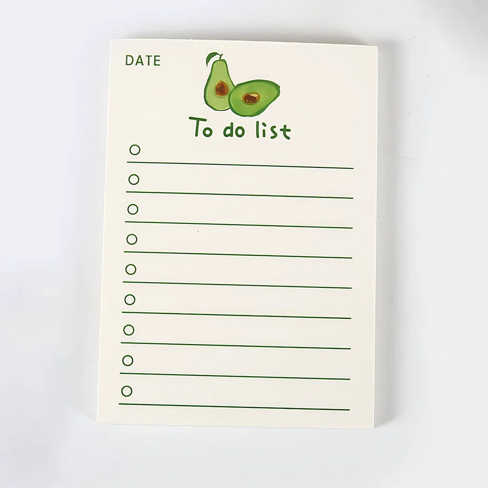 50 Sheets To Do List Memo Pad Cute School Stationery Notes ins Portable Notepad Office Supply Fruit Notebook Message Note Book