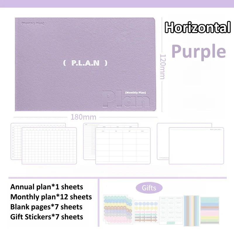 Soft Leather Planner Agenda A7 A6 Notebook Schedules Yearly Monthly Daily Plan To Do List Notepad Self Disciplined Punch Book