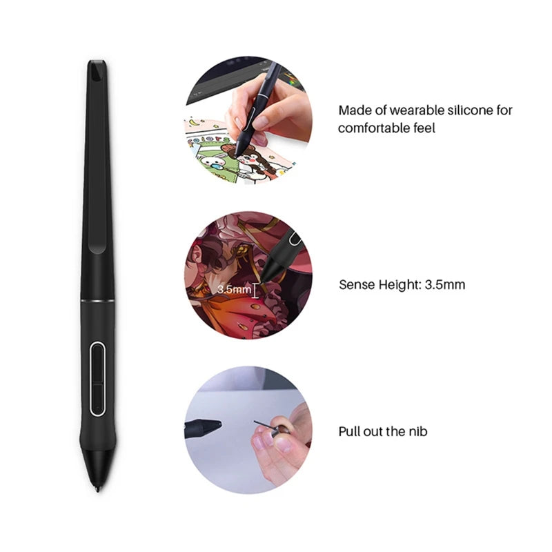 PW517 Digital Pen Ergonomic Touch Stylus Tablet Drawing Pen for HUION Kamvas13 22 12 GS1562/GS1161/GS2201/GT2202 GS1331