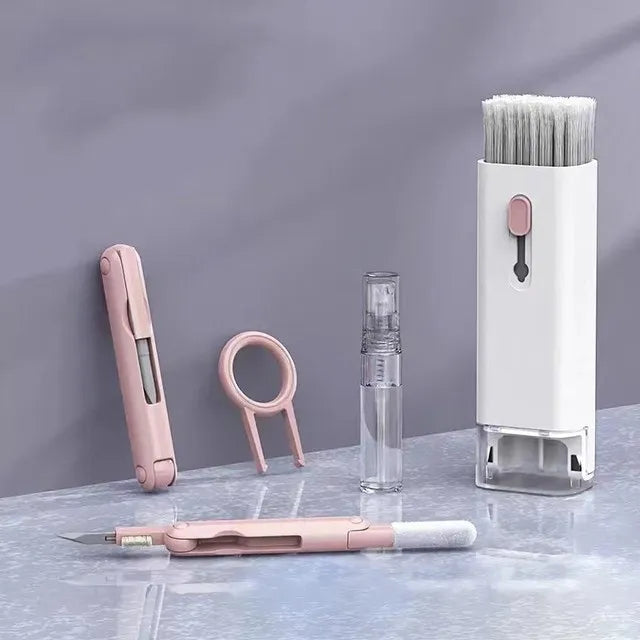 Kit de limpeza 7 em 1, limpador de teclado de computador, escova, fones de ouvido, caneta de limpeza para airpods, iphone, ferramentas de limpeza, conjunto extrator de teclas