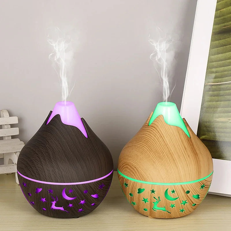 USB Ultrasonic Cool Mist Sprayer Essential Oil Fragrance 200ml Mini Home Wood Grain Air Humidifier Electric Air Aroma Diffuser