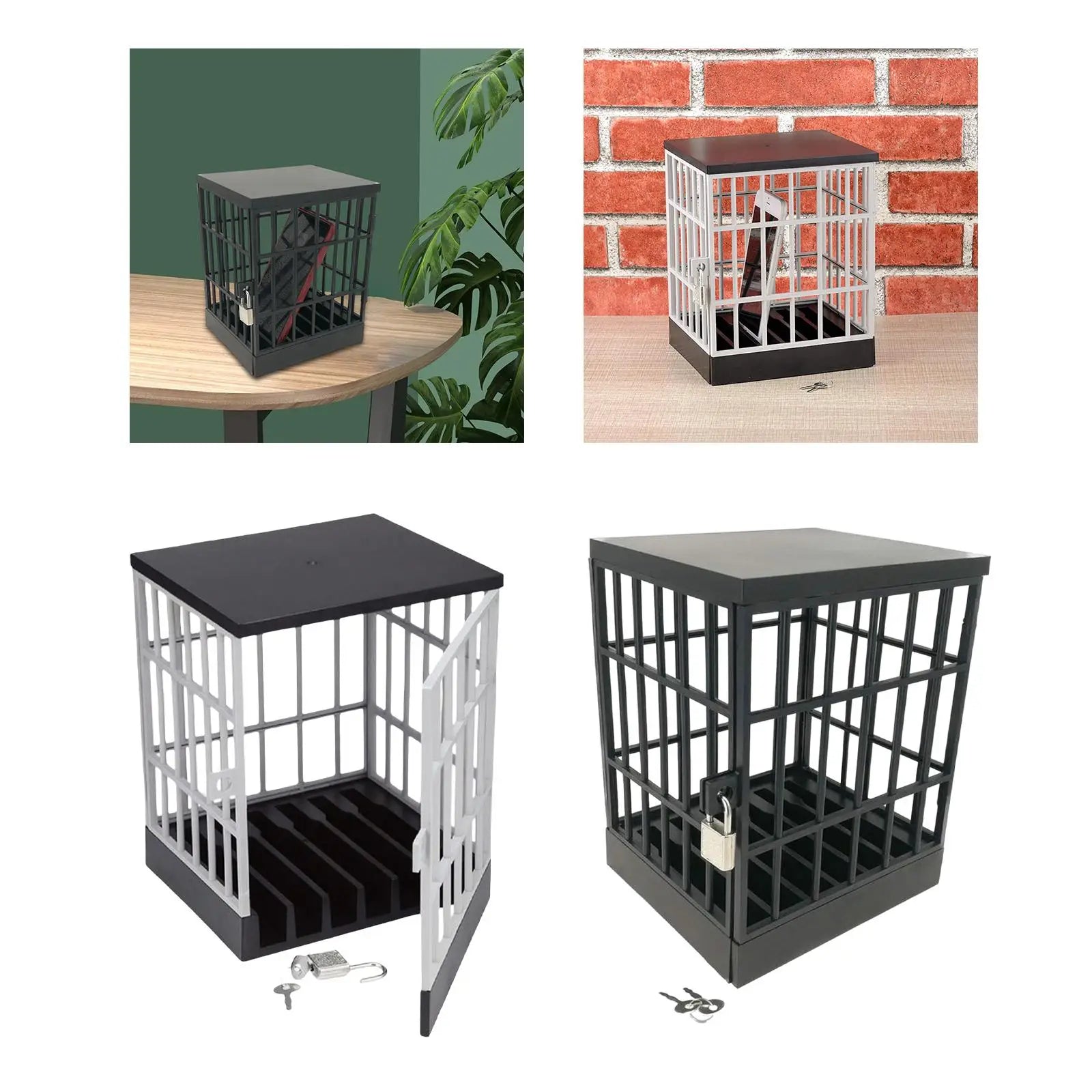 Cell Phone Lock Box with Jail Prison Novelty Locking Cage for Office Party