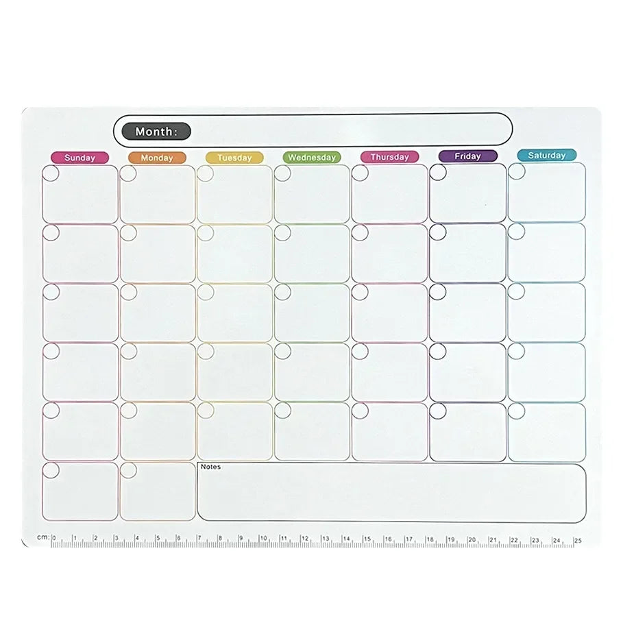 A refrigerator magnet ,monthly and weekly planner, magnetic calendar sticker, soft magnetic note sticker, message board
