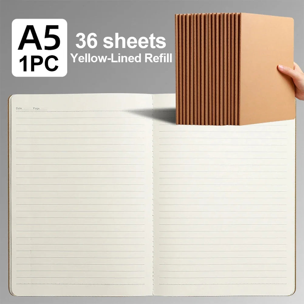 A5/B5/A4 Kraft Paper Notebook Journal Diary Sketchbook To-Do Lined Paper Daily Book For School Supplies Stationery