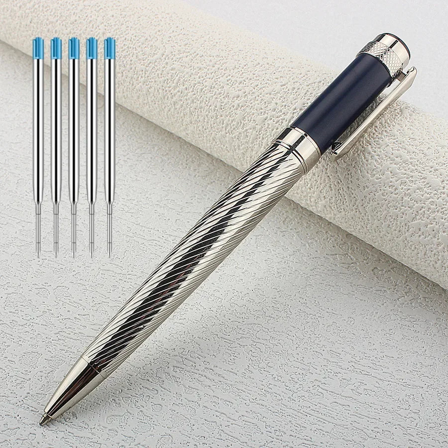 1 PC Luxury Metal Ballpoint/Rollerball Pen,Writes Smoothly with Blue Ink,Metal Body, and Business Style